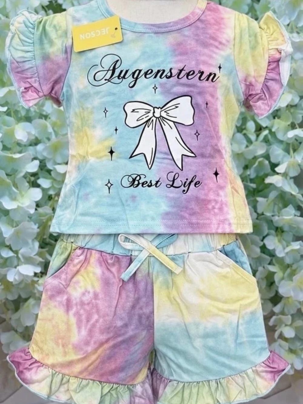 Kids Tie-Dye Pajama Set - Pastel Rainbow